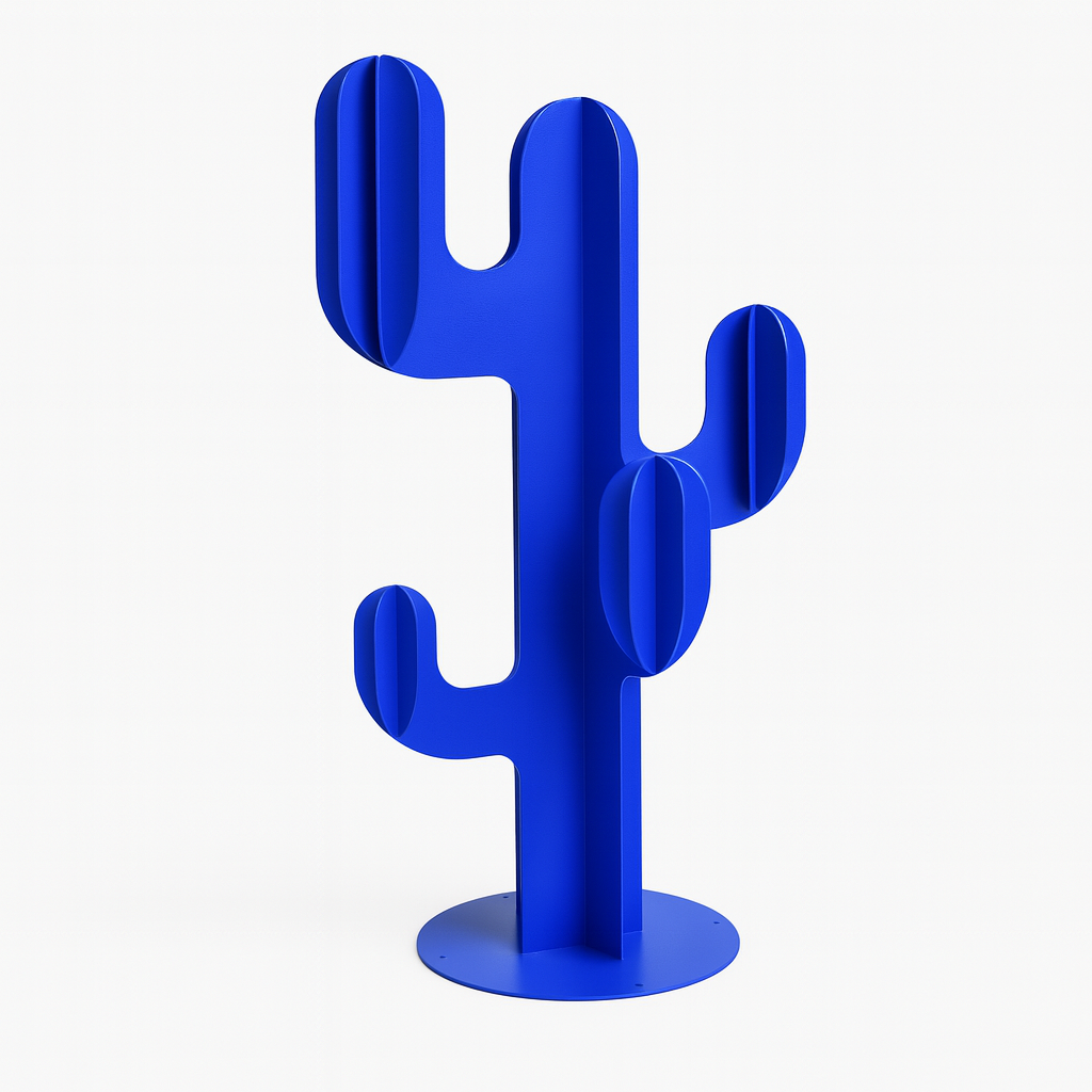 Cactus Design en Acier Thermolaqué Bleu