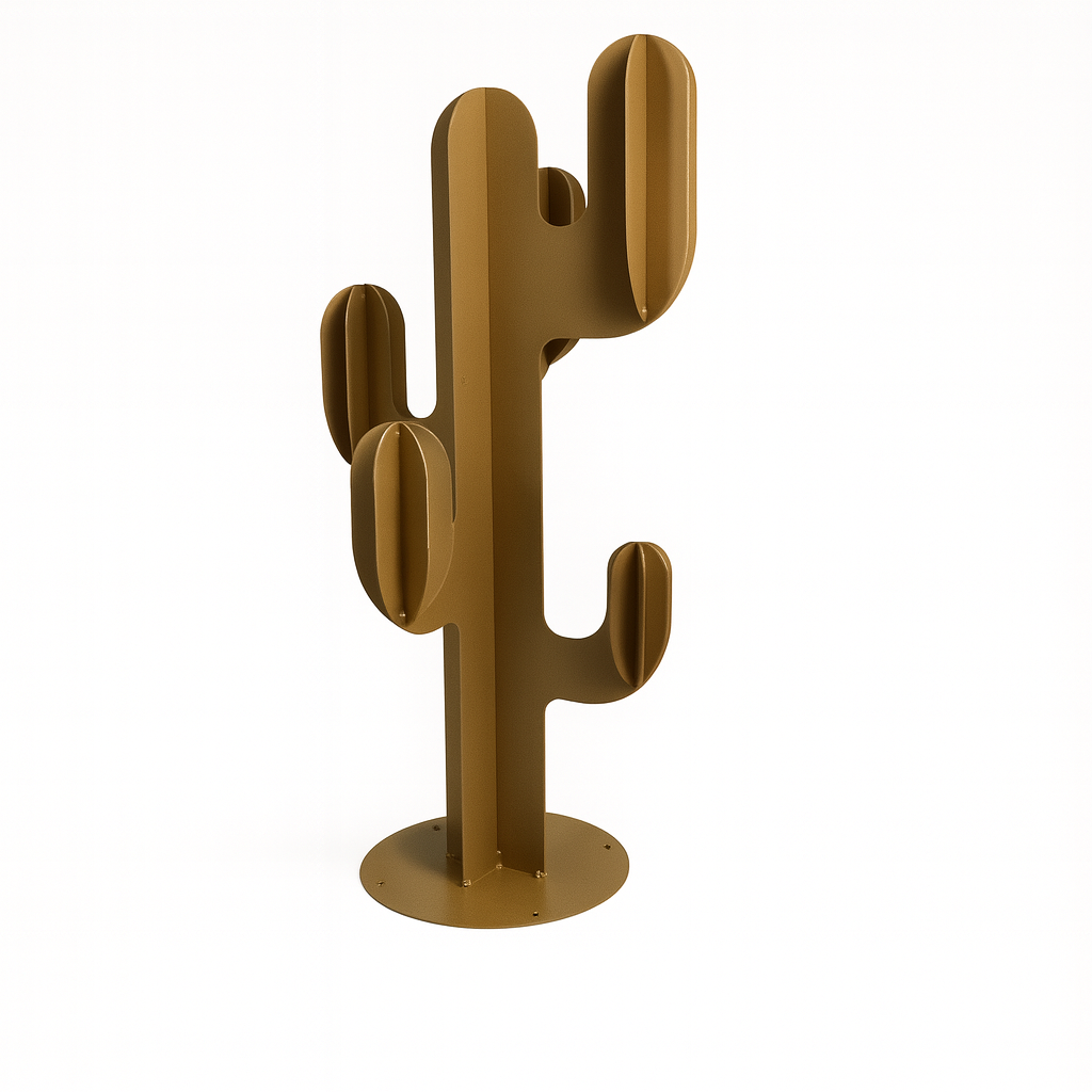 Cactus Design en Acier Thermolaqué Or