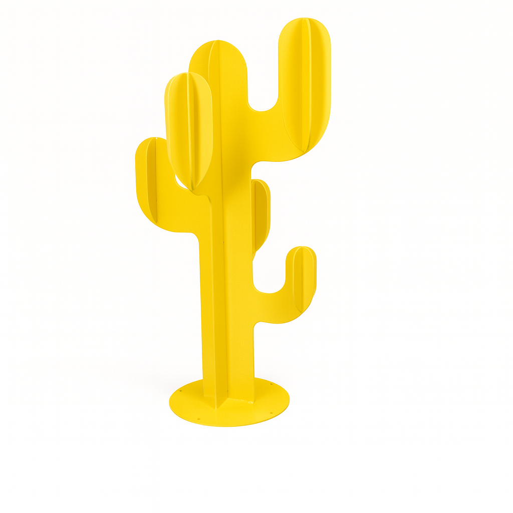 Cactus Design en Acier Thermolaqué Jaune