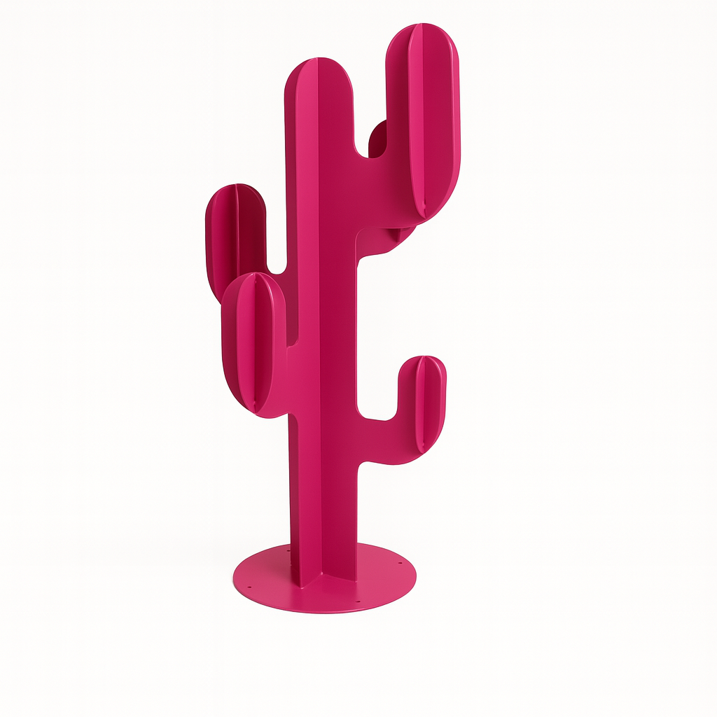 Cactus Design en Acier Thermolaqué Rose